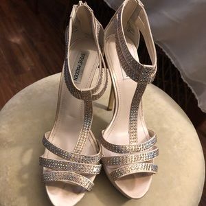 Steve Madden beige jewel tone platform heels sz 10